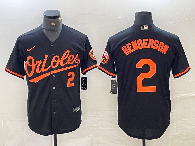 Men Baltimore Orioles #2 Henderson Black 2024 Nike Game MLB Jersey style 1->san francisco 49ers->NFL Jersey